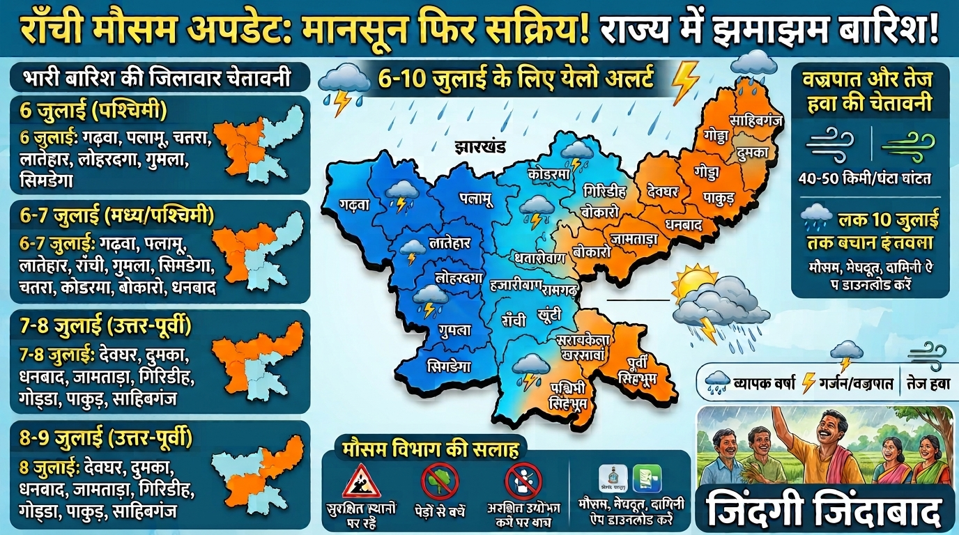 इंफोग्राफिक से समझिए झारखंड के मौसम का हाल