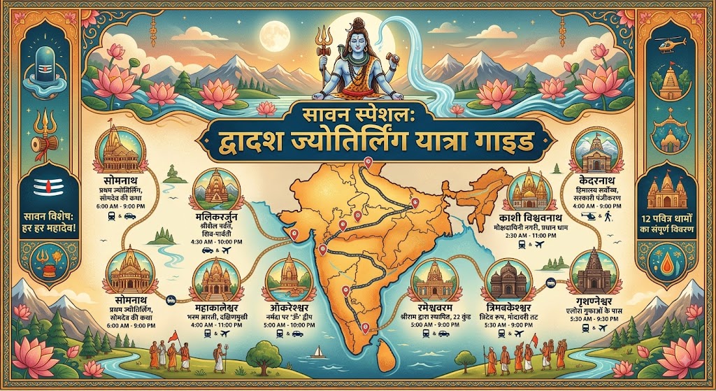 Sawan 2026: 12 ज्योतिर्लिंग, दर्शन का समय और पहुँचने का सही रास्ता — यहाँ पढ़ें संपूर्ण गाइड