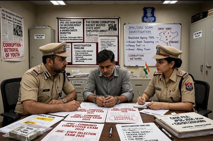 JPSC मामले में CID जांच का प्रतीकात्मक दृश्य